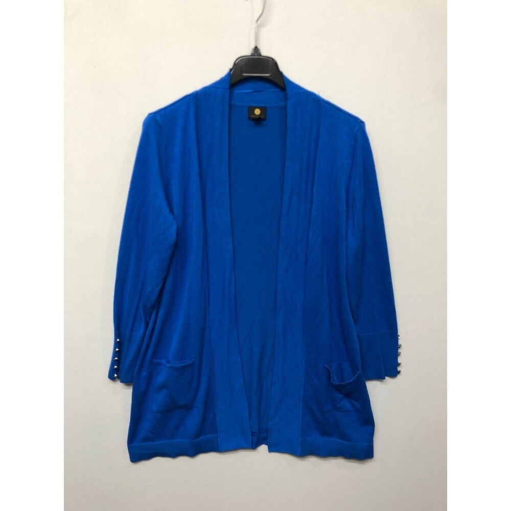 JM Collection Women Open Front Cardigan Sweater Size XL X-Large Blue B319 -7